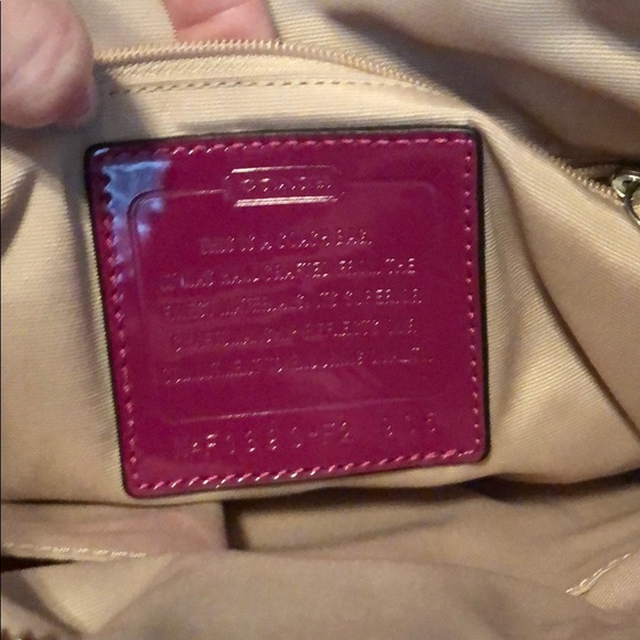Authentic Coach Tan and Raspberry Bag - Picture 2 of 3
